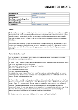 1 Name Module Cyber-Physical Systems Language English Contact