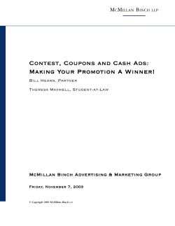 Contest, Coupons and Cash Ads