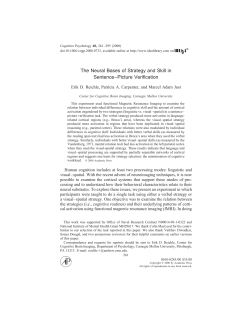 The Neural Bases of Strategy and Skill in Sentence &ndash; Picture