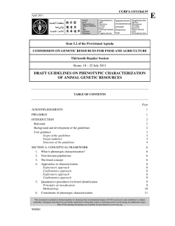 draft guidelines on phenotypic characterization of animal genetic