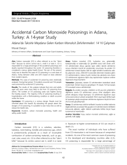 Accidental Carbon Monoxide Poisonings in Adana, Turkey: A 14
