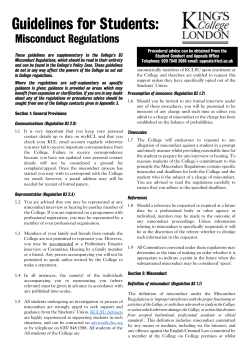 Student Guidance - King`s College London