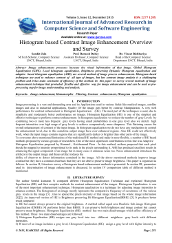 Histogram based Contrast Image Enhancement
