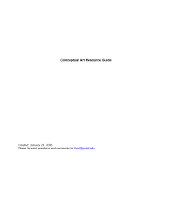Conceptual Art Resource Guide - the Pratt Institute Libraries