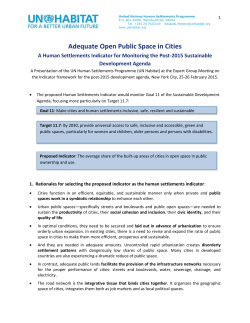 Adequate Open Public Space in cities: A Human