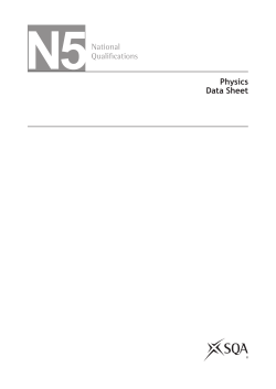 Physics National 5 Data Sheet