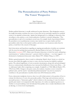 The Personalization of Party Politics: The Voters` Perspective