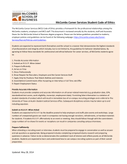 (MCS) Code of Ethics - McCombs School of Business