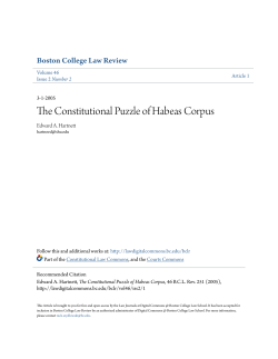 The Constitutional Puzzle of Habeas Corpus