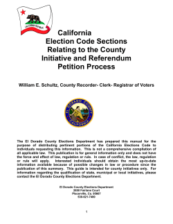 California Election Code Sections Relating to the County Initiative