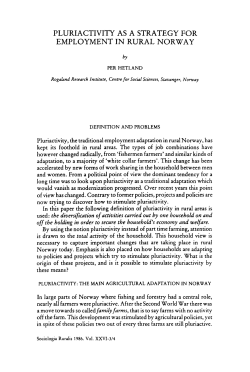 pluriactivity as a strategy for employment in rural norway