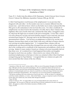 Amalarius of Metz, Prologue to his Antiphonary