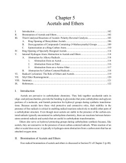 Chapter 5 Acetals and Ethers - Radical Reactions of Carbohydrates