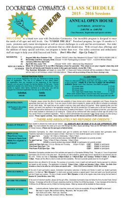 class schedule - Docksiders Gymnastics