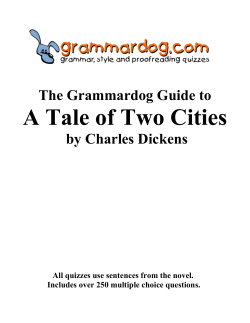 A TALE OF TWO CITIES by Charles Dickens &ndash; Grammar and Style