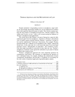 Thomas Aquinas and the Metaphysics of Law