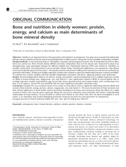 ORIGINAL COMMUNICATION Bone and nutrition in elderly women