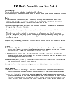 ENGL 114 General Literature - Pittsburg State University