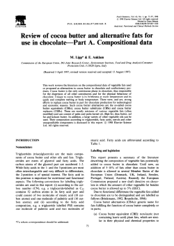 Review of cocoa butter and alternative fats for use in chocolate