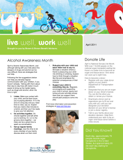 Alcohol Awareness Month Donate Life Did You Know?