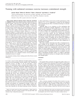 Training with unilateral resistance exercise increases contralateral