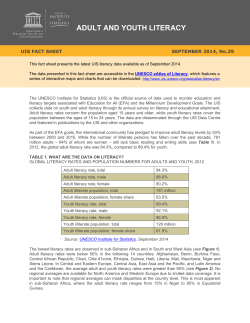 Adult and Youth Literacy - UNESCO Institute for Statistics