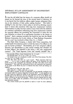 Informal By-Law Amendment by Inconsistent Employment Contracts