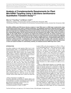 Analysis of Complementarity Requirements for Plant