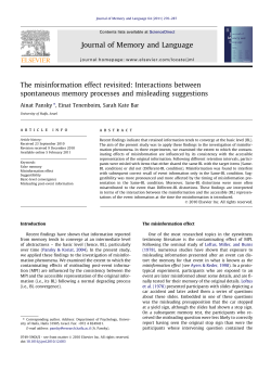 The misinformation effect revisited: Interactions between