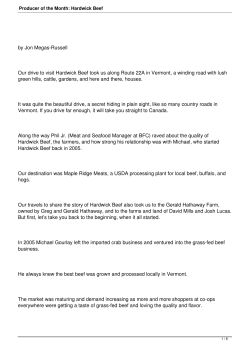 Producer of the Month: Hardwick Beef