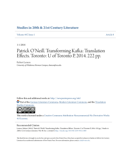 Patrick O`Neill. Transforming Kafka: Translation