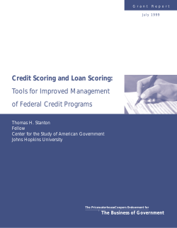 Credit Scoring and Loan Scoring: Tools for