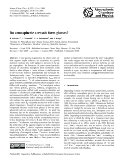 Do atmospheric aerosols form glasses?
