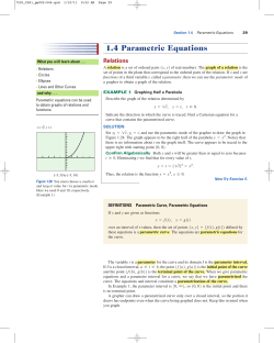 1.4 Parametric Equations - District 196 e