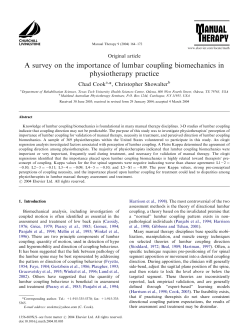 A survey on the importance of lumbar coupling biomechanics in