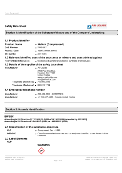 SDS Helium - Central Welding Supply