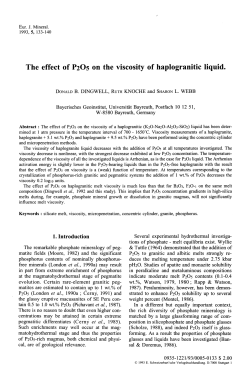 The effect of P2O5 on the viscosity of haplogranitic liquid
