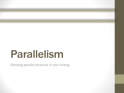 Parallelism - The Syracuse City School District