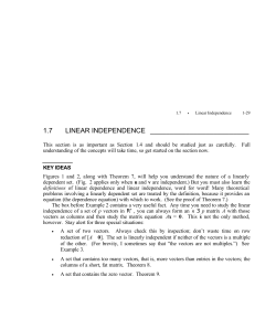 1.7 linear independence