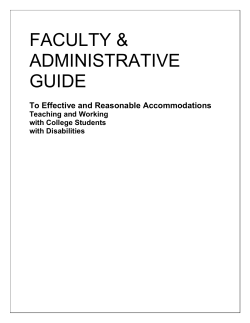 Faculty Administrative Guide - Disability Services