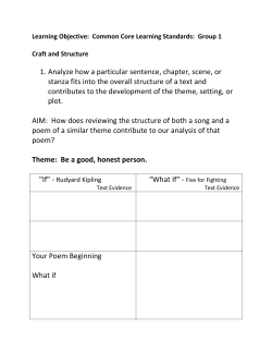 1. Analyze how a particular sentence, chapter, scene, or stanza fits