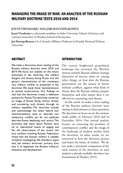 managing the image of war: an analysis of the russian military