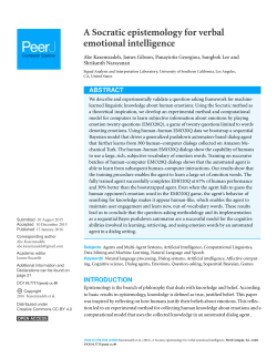 A Socratic epistemology for verbal emotional intelligence