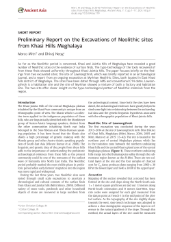 Preliminary Report on the Excavations of Neolithic