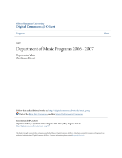 Department of Music Programs 2006 - 2007