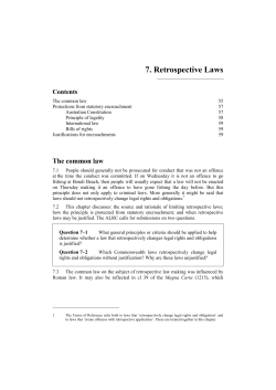 7. Retrospective Laws - Australian Law Reform Commission