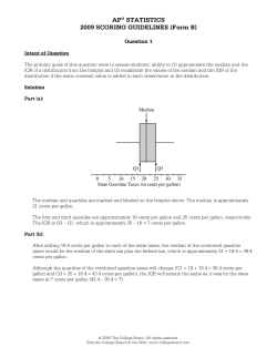 AP&reg; STATISTICS 2009 SCORING GUIDELINES (Form B)
