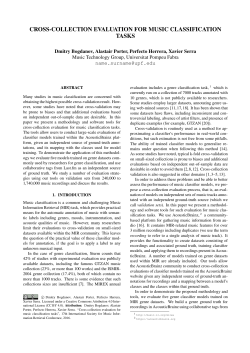 cross-collection evaluation for music classification tasks