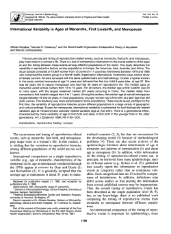 International Variability in Ages at Menarche, First Livebirth, and