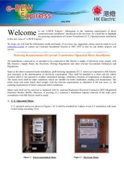 Metering Requirements of Current Transformer Operated Meter